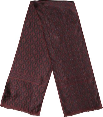 Dolce & Gabbana Mens Burgundy Black Silk Paisley Foulard 135cm X 22cm Scarf