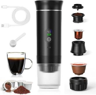 OEM Cafetera Port&aacute;til 3 En 1, Cafetera, Recargable, Caf&eacute; En C&aacute;psulas, Caf&eacute; Molido, Cafetera De Viaje Y Camping De 12 Voltios