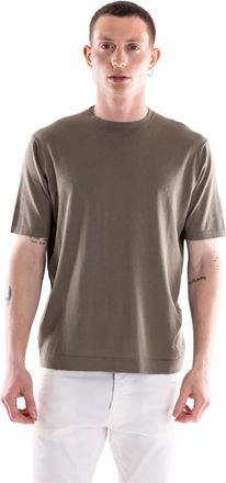 People of Shibuya Gebreide top met ronde hals - Heren - T-shirts - Groen - M - Katoen - Tops