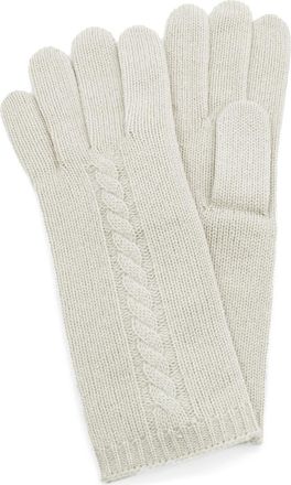 Portolano Cable Knit Cashmere Gloves in Bleached White at Nordstrom Rack