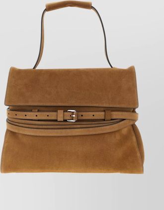 Moschino adjustable strap suede shoulder bag