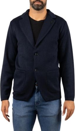 Paoloni Punto Milano Gebreid Jasje - Heren - Jassen - Blauw - Maat: L Leer