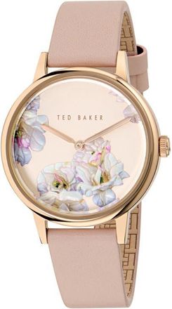 Ted Baker Phylipa Leather Strap Watch, 36mm in Pink at Nordstrom