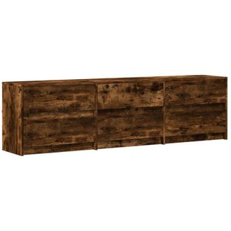 vidaXL Vidaxl - Mueble De Tv Led Madera Ingenier&iacute;a Roble Ahumado 180x34x50 Cm