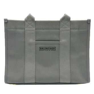 Balenciaga Gray Canvas Leather Tote Bag (Pre-Owned)