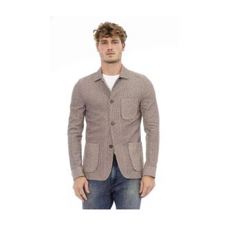 Distretto12 Blazers, male, Beige, Size: S Tailored Cotton Blazer with Notch Lapel