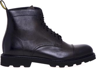 Doucal's Anfibio - Heren - Veterlaarzen - Zwart - 45 EU - Leer - Schoenen