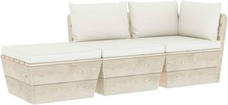 vidaXL Muebles De Jard&iacute;n De Palets 3 Pzas Y Cojines Madera De Abeto Vidaxl