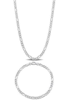 Delmar Figaro Chain Bracelet & Necklace Set in Silver at Nordstrom Rack