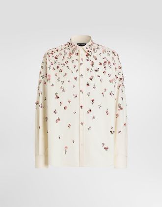 Dolce & Gabbana Cotton Shirt With Embroidery - Man Shirts White 37