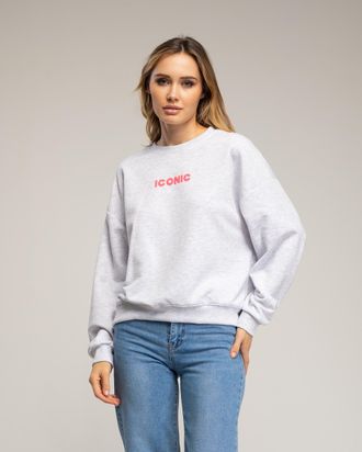 Tantra Sweatshirt met de tekst iconic in neonkleur op de voorkant en de rug