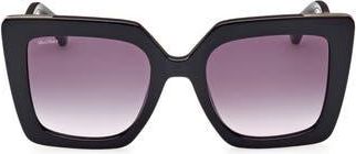 Max Mara Square Sunglasses in Shiny Black /Gradient Smoke at Nordstrom Rack