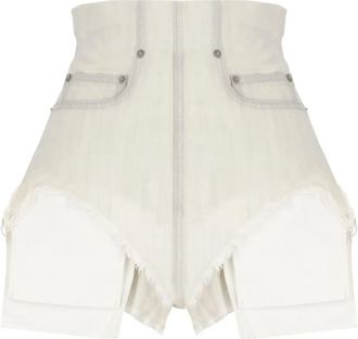 Rick Owens Denim Shorts, female, White, Size: S Dirt Cutoffs Shorts