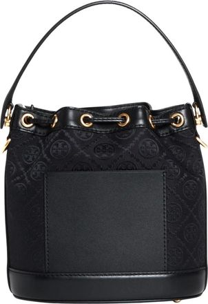 Tory Burch Tassen, Dames, Zwart, ONE Size, Leer, T Monogram Bucket Bag