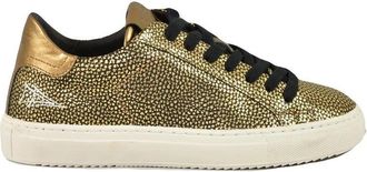 Nevver Gold Leather Sneakers