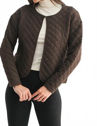 Mono B Vista Quilted Jacket In Chocolate