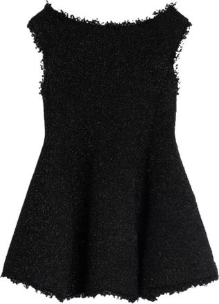 Celine Mini Jurk in Knit Natte - Dames - Feestkleedjes - Zwart - S - Leer - Kleedjes