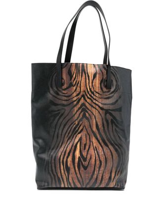 Jean Paul Gaultier zebra-print tote bag - unisex - Cotton - One Size - Black