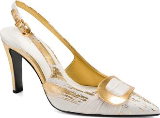 DKNY Peara Slingback Pump in Ivory/Gold at Nordstrom, Size 6.5