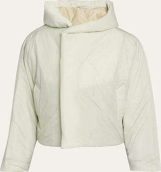 Homme Pliss&eacute; Issey Miyake Mens Duvet Hooded Short Coat