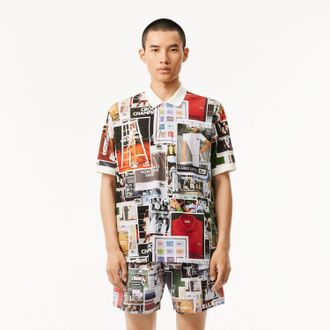 Lacoste Heren Lacoste Loose Fit L.12.12 Bedrukt Poloshirt in Multi kleur