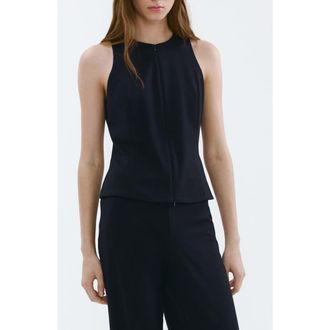 Mango Fitted Zip Vest in Navy at Nordstrom, Size X-Large