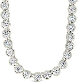 Sterling Forever 14K Plated Cz Helene Bezel Tennis Necklace