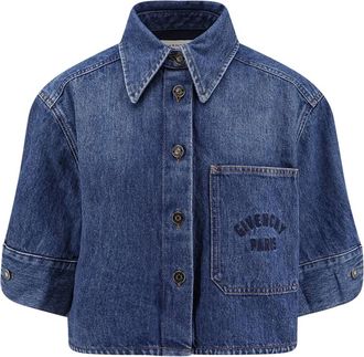 Givenchy Dames, Blouses & Shirts, Blauw, Maat: XS Katoen