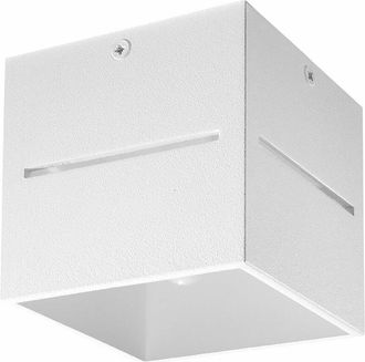 ETC Shop Etc-shop - Faretto quadrato bianco da soffitto, faretto a plafone, ingresso, con effetto luce in alluminio, 1x G9, LxH 10x10 cm