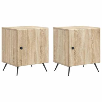 vidaXL Armario De Noche 2 Pcs Roble Sonoma 43 X 34,5 X 50 Cm Vidaxl