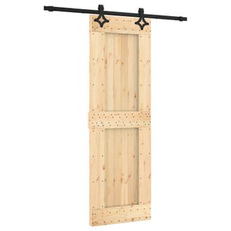 vidaXL Puerta Corredera Natural Y Negro 70 X 210 Cm Vidaxl