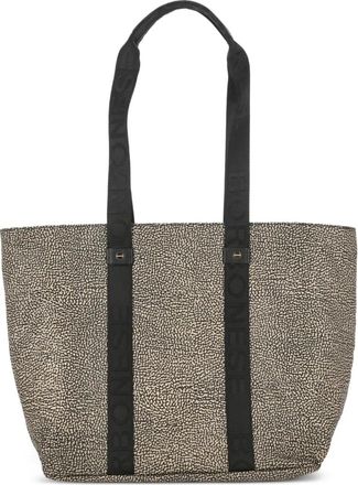 Borbonese Borsa tote con logo - Toni neutri