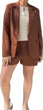 Silvian Heach Single-Breasted Pillik Blazer Jacket In Brown