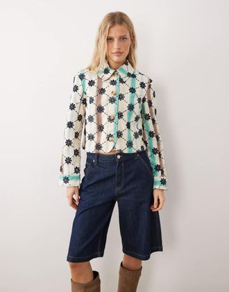Free People Cassie - Giacca mod color avorio mista-Bianco