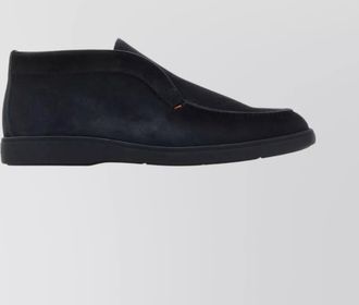 Santoni refined almond toe suede loafers