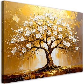 Artgeist Artgeist - Quadro Su Tela, Albero Della Vita In Oro Astratto - 100x70