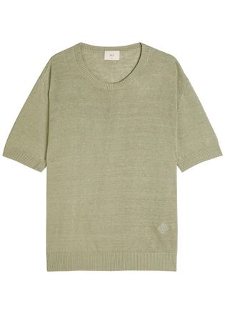 CHÉ Studios Che Fine-knit Linen T-shirt - Sage - Xxl