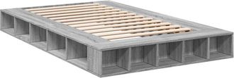 vidaXL Vidaxl - Estructura de cama madera de ingeniería gris Sonoma 135x190 cm