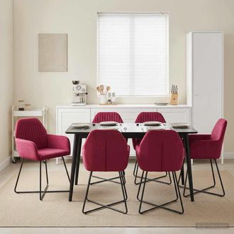 vidaXL Vidaxl Sedie Da Pranzo 4 Pz Velluto Rosso Vino 55 X 50 X 84 Cm
