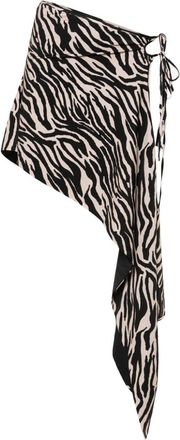 The Attico zebra-print beach skirt - women - Elastane/Polyamide/Polyamide/Elastane - 38 - Black