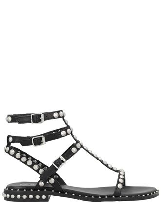 Ash Black Play Silver Studded Thin Sandals