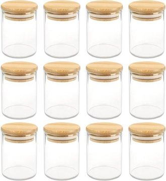 OEM Tarros Para Especias De 120 Ml, De 7,5 X 5,5 Cm, Con Cierre De Bamb&uacute;, Disponibles En Paquetes De 6, 12 O 24 Unidades, Tama&ntilde;o: 12 Unidades