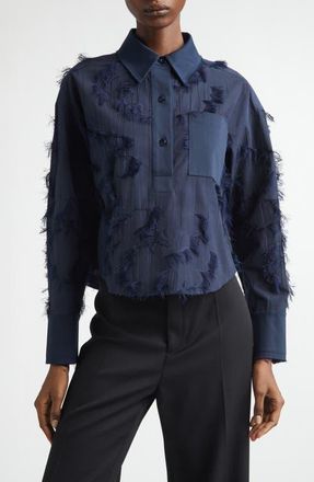 Jason Wu Fil Coup&eacute; Crop Top in Ultra Navy at Nordstrom, Size X-Small