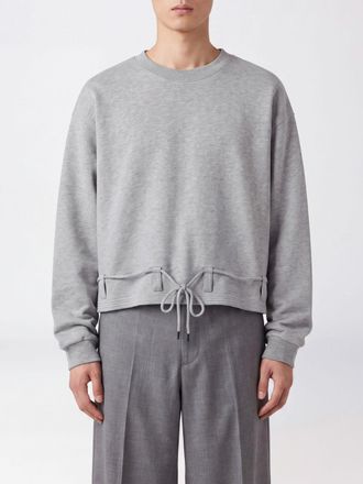 Dries Van Noten Maglia girocollo in cotone con spalle cadute e cintura in vita