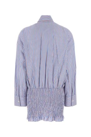 Prada Womens Embroidered Poplin Shirt Azzurro Co-Trochusniloticus Camicie