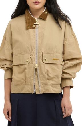 Barbour Blackthorn Cotton Jacket in Beige/Beige Tattersall at Nordstrom, Size 16 Us