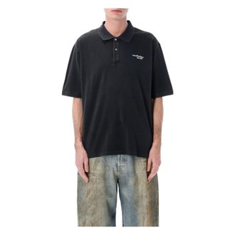 Acne Studios Polo Shirts, male, Black, Size: L Washed logo polo