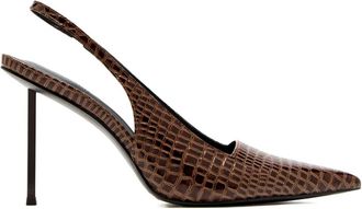 Femme LA 100 mm G63 slingback pumps met krokodillen-reliëf - Bruin