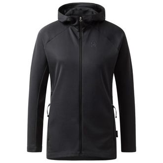 Hagl&ouml;fs Korp Mid Hood Fleecejacke f&uuml;r Damen | schwarz