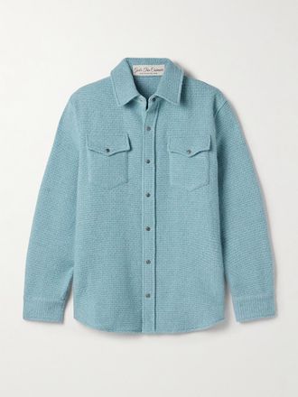 God's True Cashmere Camicia In Tweed Di Cashmere - Blu